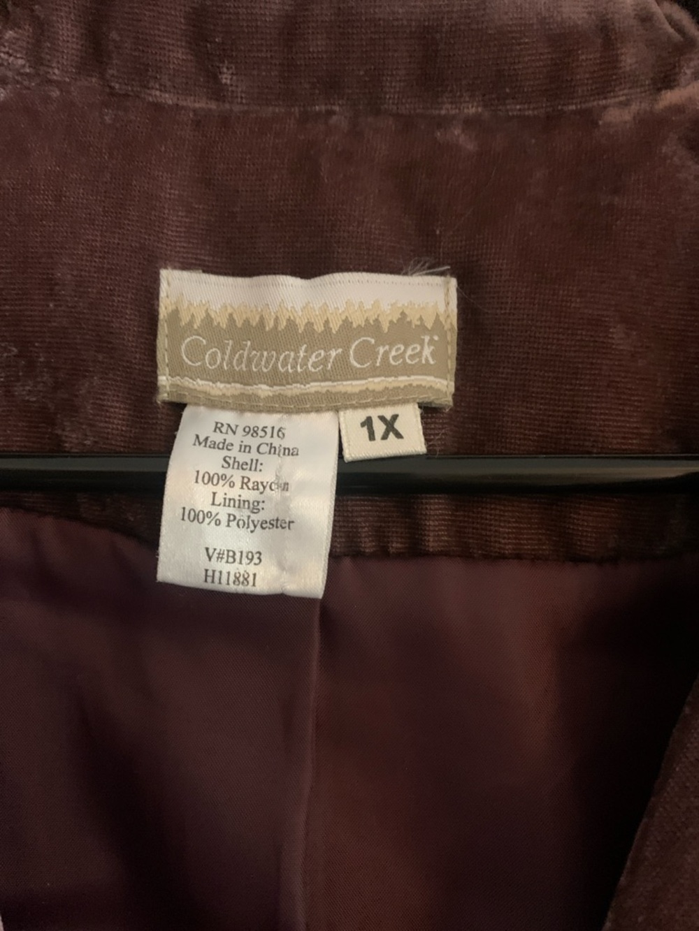 COLDWATER CREEK Velvet Trench Coat in Plum - Picture 2 of 5